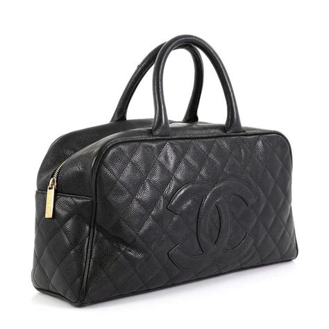 chanel cc quilted caviar bowler bag|2003.